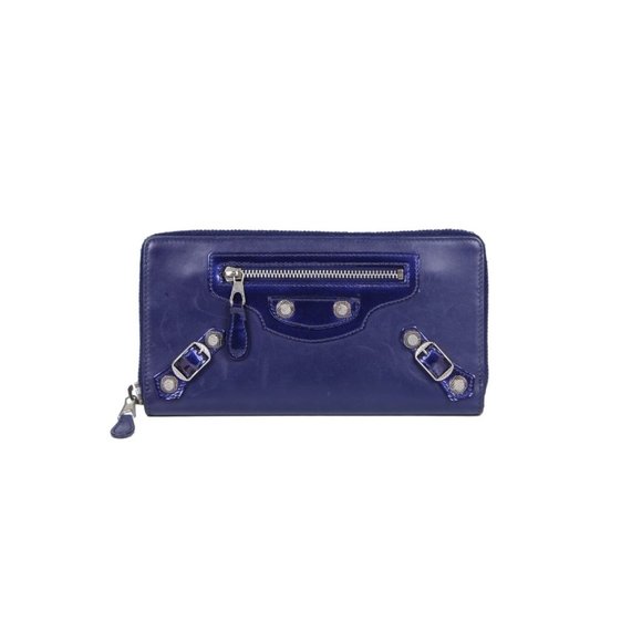 BALENCIAGA Leather & Studded Zip Around Wallet - Picture 3 of 12